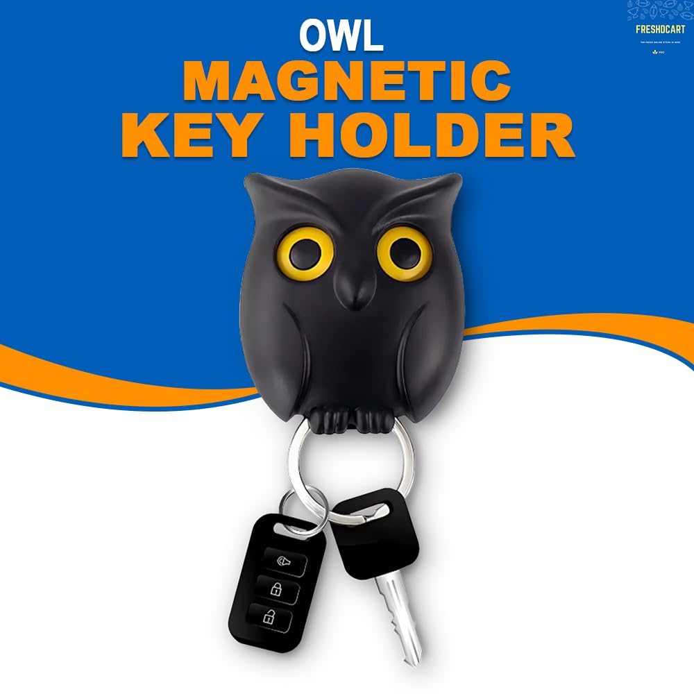 Owl Key Holder - Durable ABS, Electroplating with Adhesive Backing Decorative Key Mount, Cute Owl Key Hook for Home, Office and Wall (Multicolour)