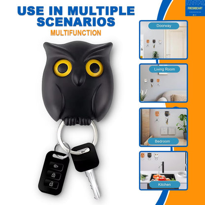 Owl Key Holder - Durable ABS, Electroplating with Adhesive Backing Decorative Key Mount, Cute Owl Key Hook for Home, Office and Wall (Multicolour)