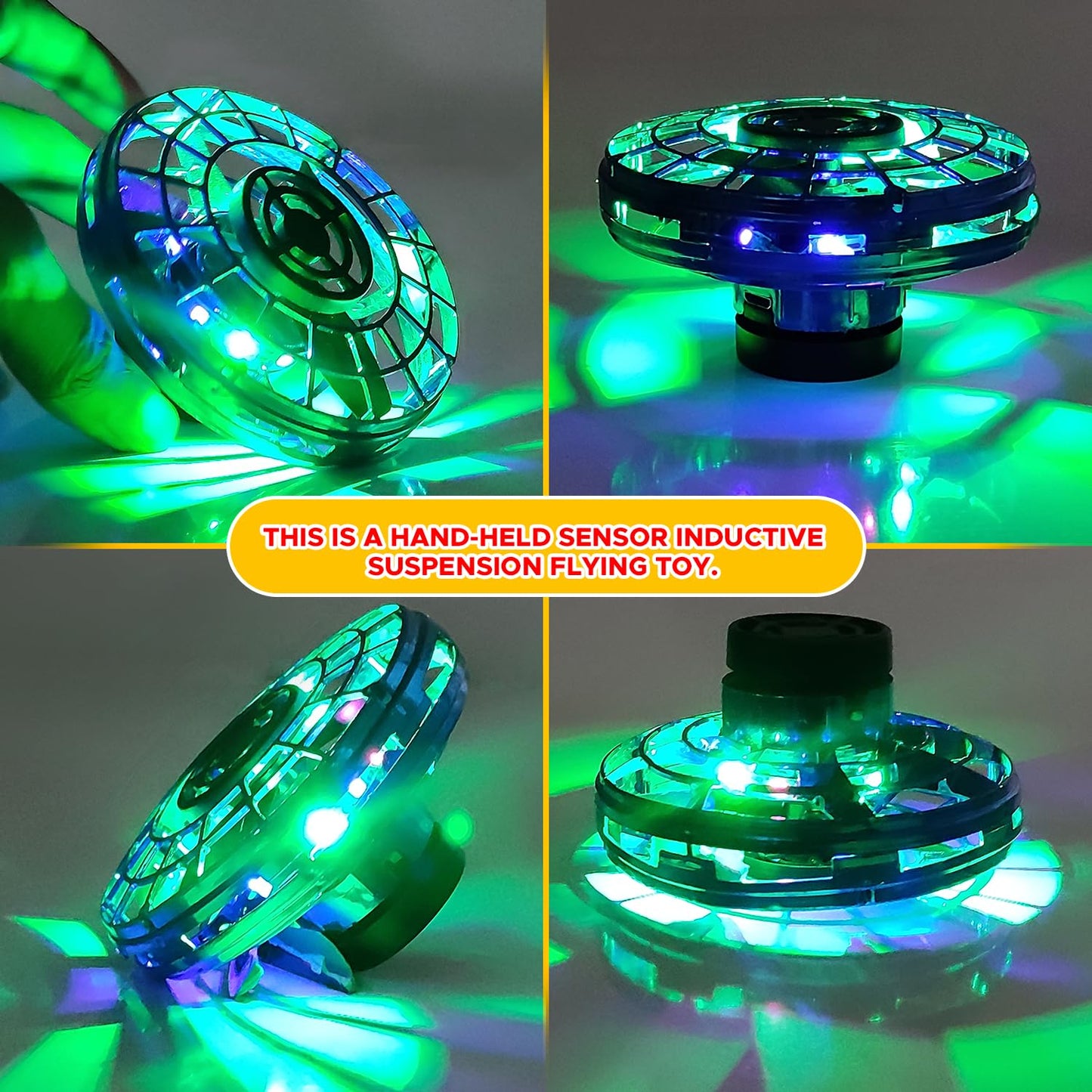 Hand Spinner I Fingertip Upgrade Flight I Mini UFO Drone Flying Spinner I Gyro Flying Spinner Decompression Toy for Adult and Kids Multicolour